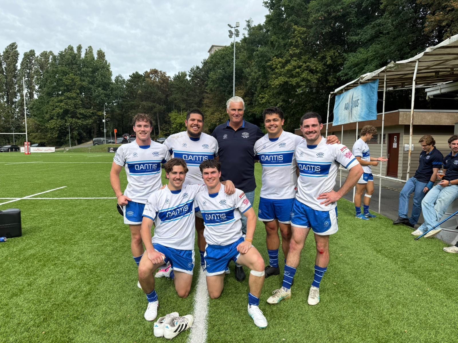 AAC players in white-and-blue match kit after the pre-season friendly against Royal Kituro