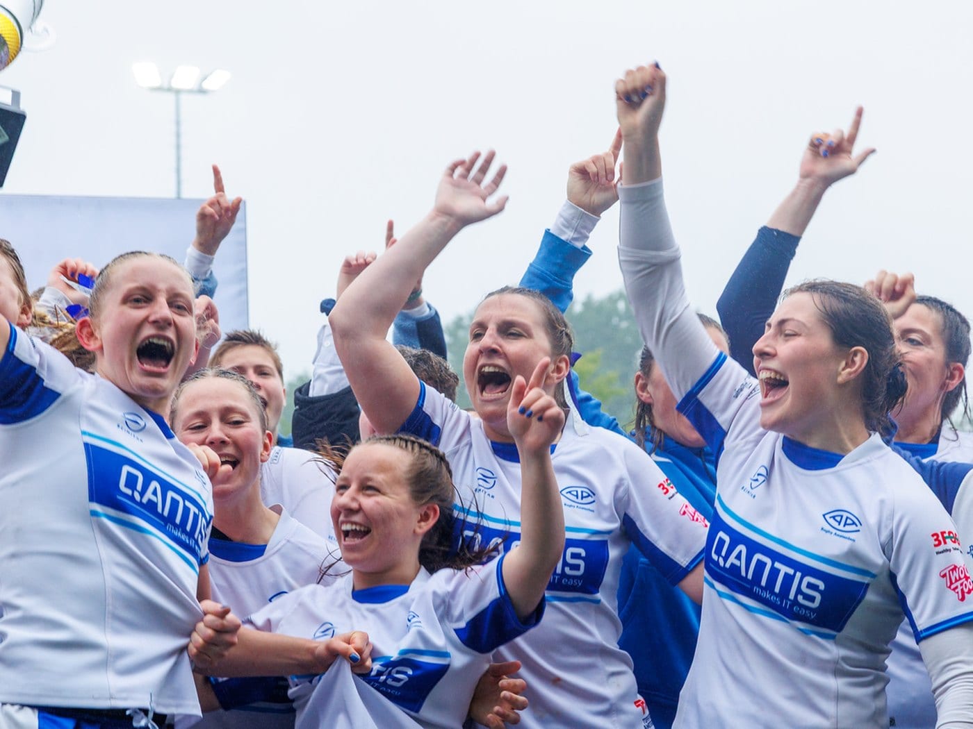 AAC women celebrating their 2024–25 national title