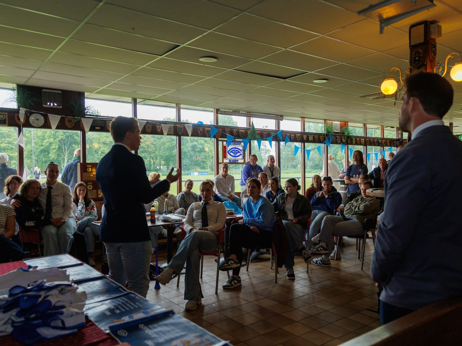 Sponsorship presentation to members and partners in the AAC clubhouse
